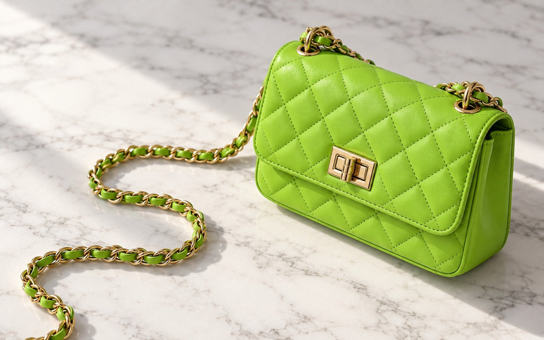 Diamond-stitched genuine leather and woven chain – Misariva Cremona