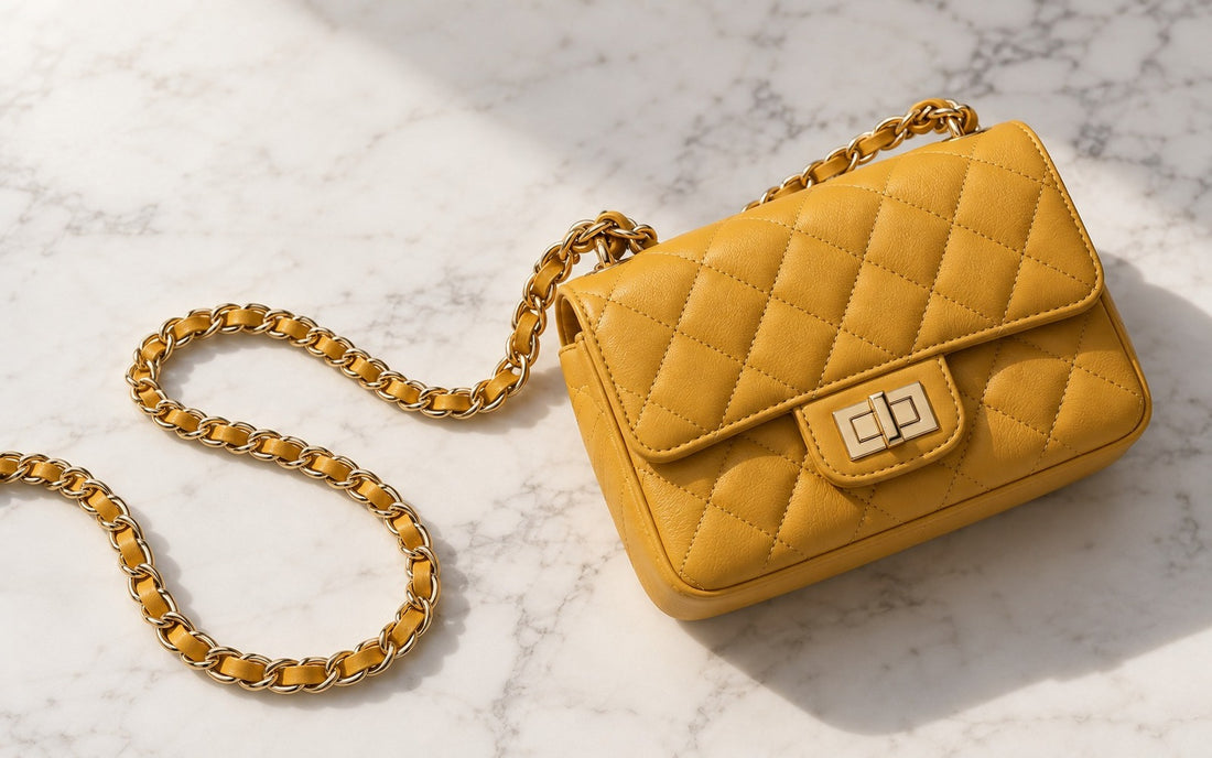 Diamond-stitched genuine leather and woven chain – Misariva Cremona