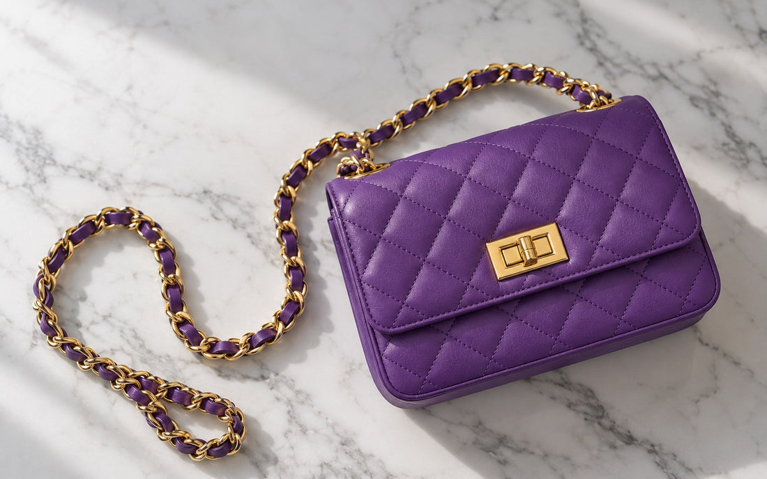 Diamond-stitched genuine leather and woven chain – Misariva Cremona