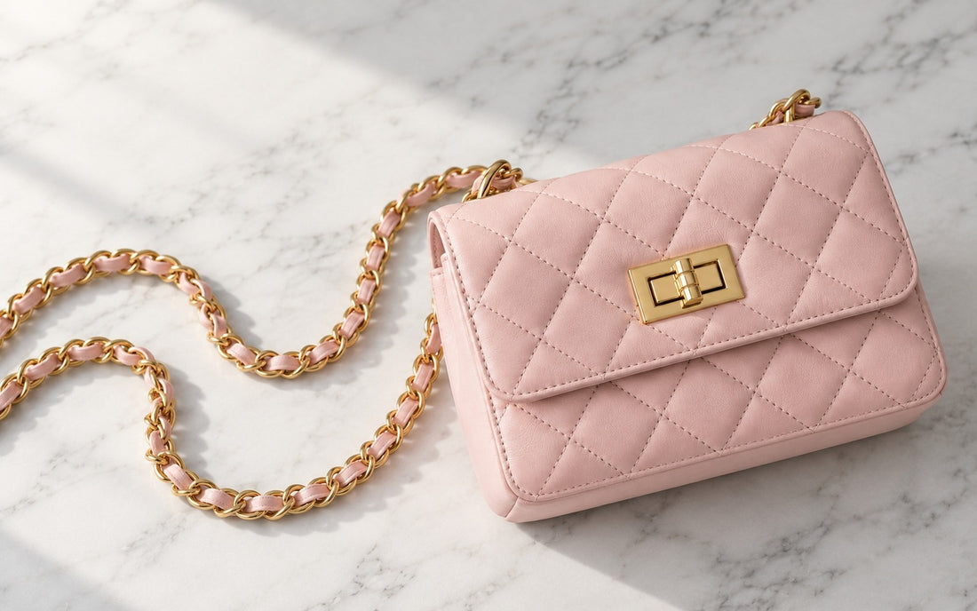 Diamond-stitched genuine leather and woven chain – Misariva Cremona