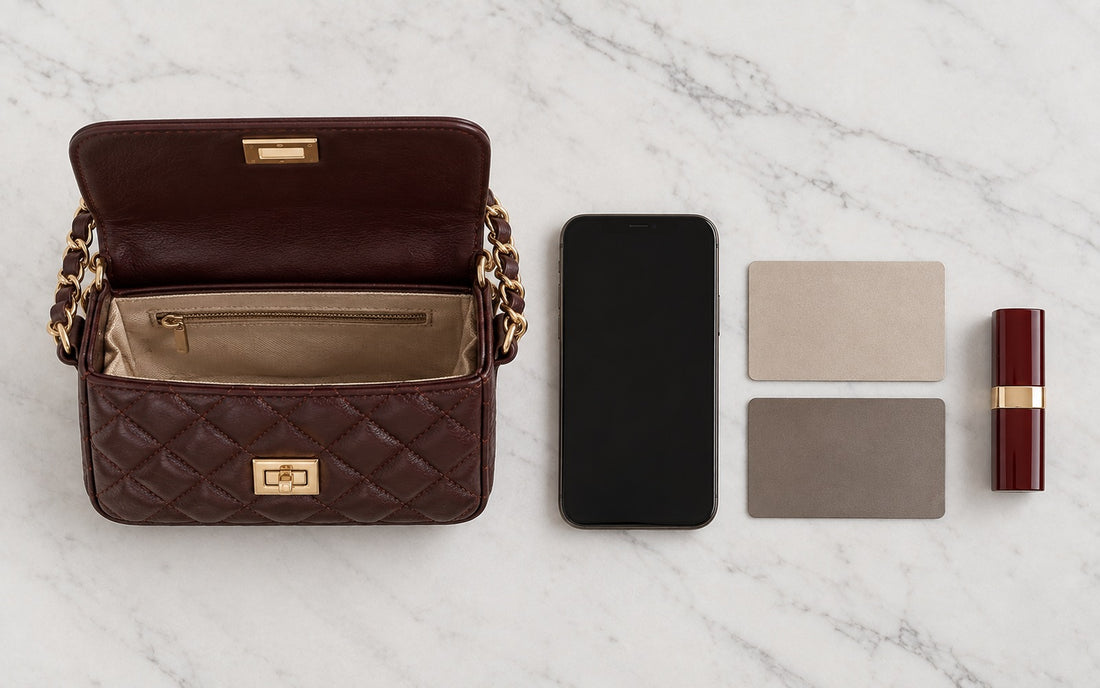 Misariva Cremona worn crossbody and on the shoulder, with the chain doubled