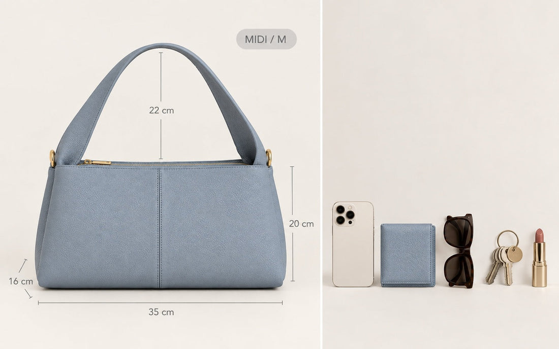 Misariva Verona Midi: 35 × 20 × 16 cm y los objetos que caben