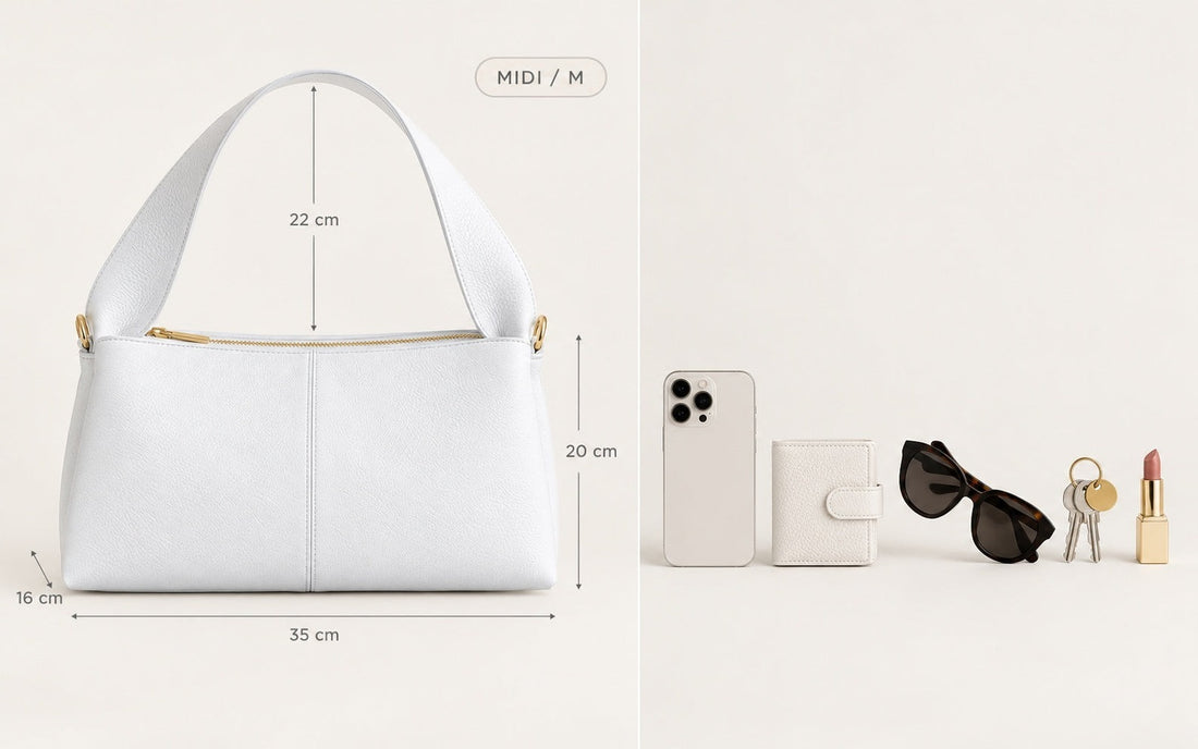 Misariva Verona Midi: 35 × 20 × 16 cm y los objetos que caben